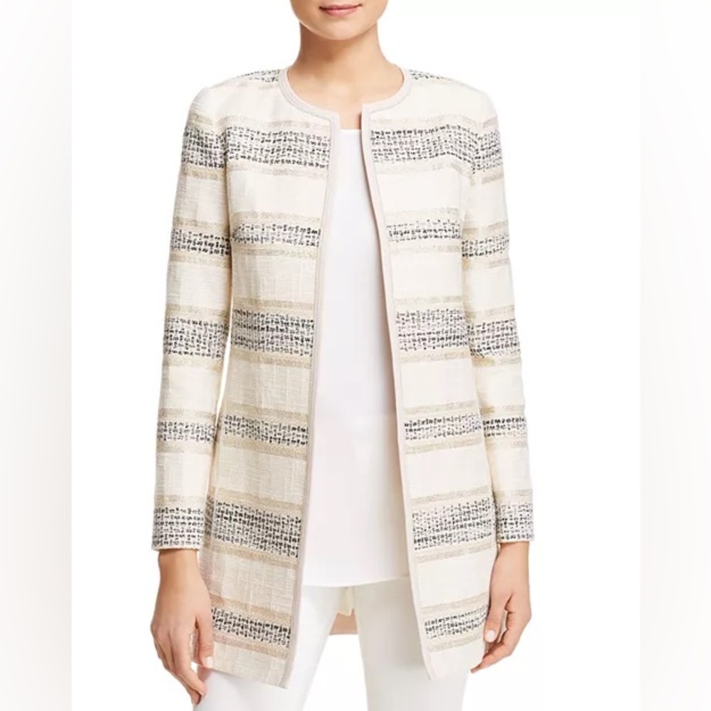 Lafayette 148 New York Pria Striped Jacquard Jacket size 8 Multi New With Tags - Picture 1 of 6